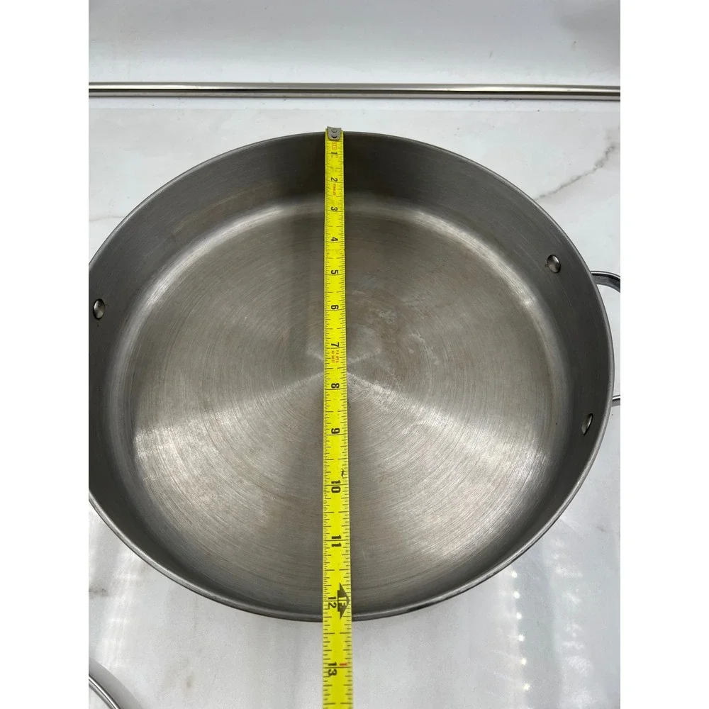 Tools of the Trade Basics 12 Inch 5QT Stainless Steel Saute Pan with Glass Lid